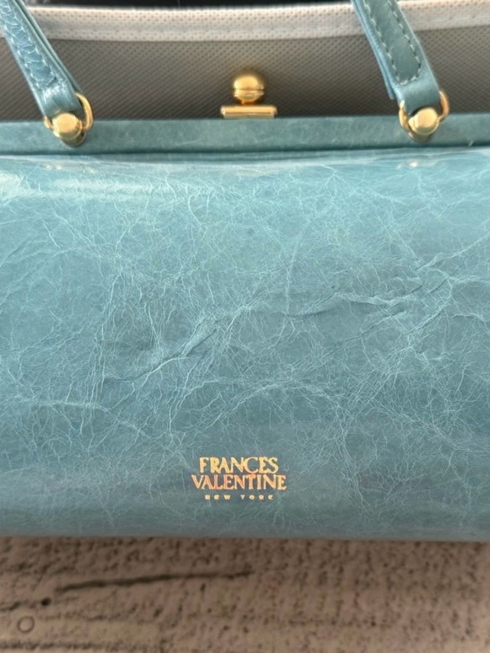 France’s Valentine Blue Mini Barrel Bag